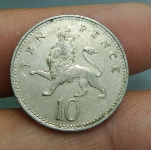 6346-เหรียญพระนางอลิสซาเบสที่ 2  หลังสิงห์  ราคา 10 เพนนี รูปที่ 18