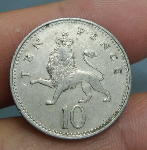 6346-เหรียญพระนางอลิสซาเบสที่ 2  หลังสิงห์  ราคา 10 เพนนี รูปที่ 13