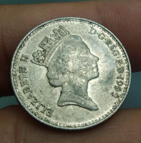 6346-เหรียญพระนางอลิสซาเบสที่ 2  หลังสิงห์  ราคา 10 เพนนี รูปที่ 10