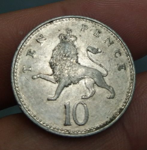 6346-เหรียญพระนางอลิสซาเบสที่ 2  หลังสิงห์  ราคา 10 เพนนี รูปที่ 9