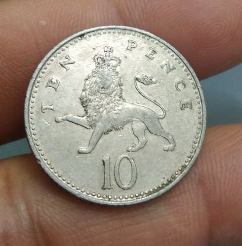 6346-เหรียญพระนางอลิสซาเบสที่ 2  หลังสิงห์  ราคา 10 เพนนี รูปที่ 15