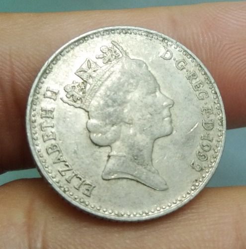 6346-เหรียญพระนางอลิสซาเบสที่ 2  หลังสิงห์  ราคา 10 เพนนี รูปที่ 17