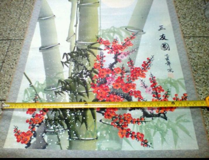 ภาพเขียนสีรูปต้นไผ่จากจีน เก่าแก่ สวยงามมากๆ น่าสะสม รูปที่ 8