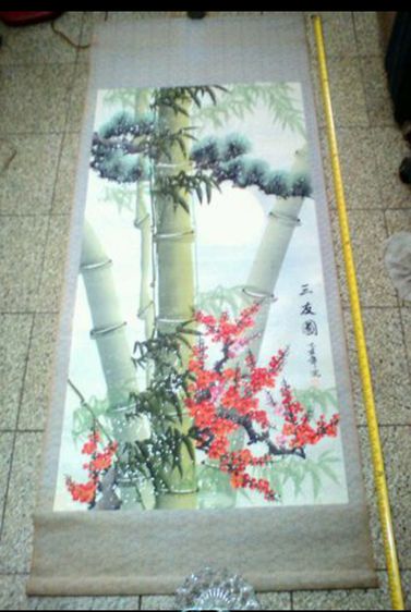 ภาพเขียนสีรูปต้นไผ่จากจีน เก่าแก่ สวยงามมากๆ น่าสะสม รูปที่ 4