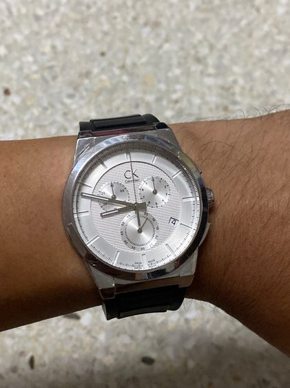 นาฬิกายี่ห้อ Calvin Klein  สวิสเมด  โครโนกราฟ ของแท้มือสอง เรือนใหญ่สายเดิม  1800฿ รูปที่ 10