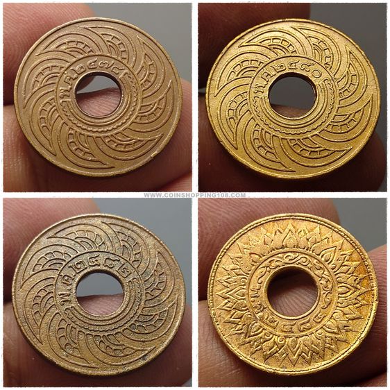 เหรียญสตางค์รู 1 สตางค์ ทองแดง ครบชุด (4 ร.ศ.16 พศ. 20เหรียญ) ผ่านใช้งาน รูปที่ 6