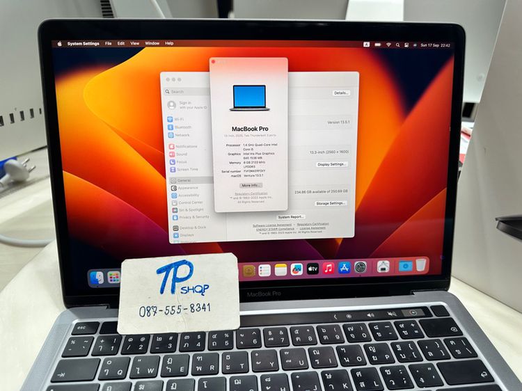 Macbook Pro 13” 2020 i5 1.4Ghz SSD 256GB RAM 8GB Thunderbolt3  รูปที่ 3