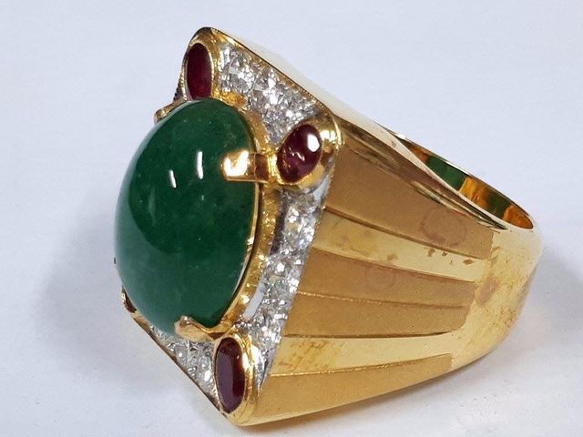 (5242) เเหวนทอง 90 มรกตโคลัมเบียหลังเบี้ย  รูปที่ 5