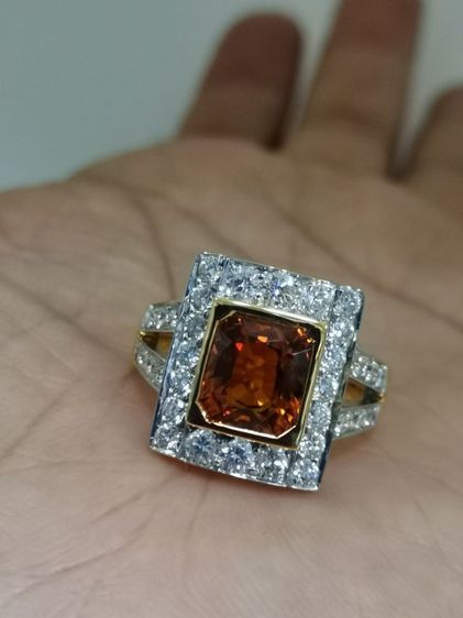 (34) เเหวนบุศราคัมล้อมเพชรเเท้ 1.16 กระรัต  รูปที่ 4