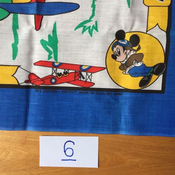 ผ้าเช็ดหน้า MICKEY MOUSE ใส่ชุดนักบิน เครื่องบินใบพัด (ผืนที่ 6) รูปที่ 3