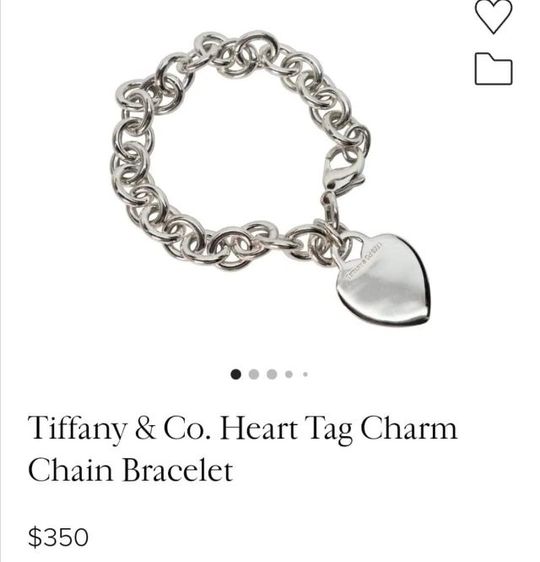 Tiffany  Heart tag charm
Chain sterling silver bracelet 💙

สร้อยข้อมือทิฟฟานี่ -​  April vintage​ รูปที่ 5