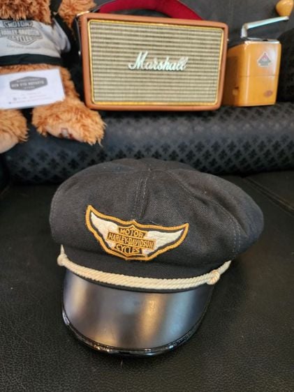 หมวกและหมวกแก๊ป Vintage Harley Davidson Captain's Hat  1960's Size XL