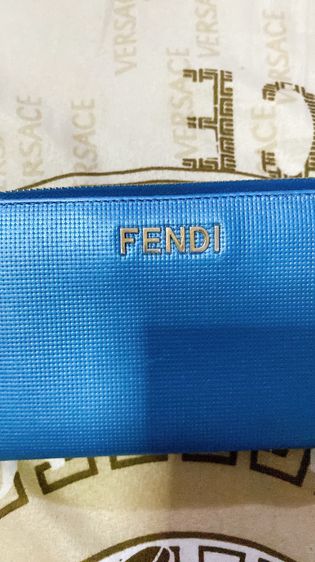 กระเป๋าสตางค์ใบยาวเฟนดิซิปรอบ FENDI zippy แท้ สีฟ้า รูปที่ 5