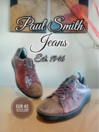 หนังแท้ Paul Smith Jeans by Paul Smith (Est. 1946) Full-grain Leather Low Top Sneakers