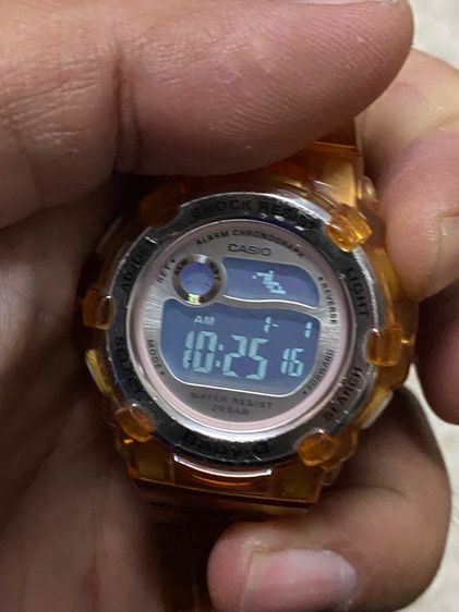 นาฬิกายี่ห้อ CASIO  Baby G  ของแท้มือสอง สีส้มใส   สวยสวย 650฿ รูปที่ 2