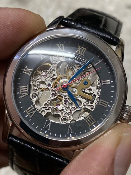 นาฬิกายี่ห้อ AUREOLE  ระบบออโต้ไขลาน โชว์กลไก ของแท้มือสอง  เดินดีปกติ   1900฿ รูปที่ 3