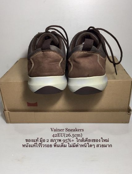 Vainer Sneakers 42EU(26.5cm) แบรนด์จากอิตาลี ของแท้ มือ 2 สภาพใกล้เคียงของใหม่, รองเท้า Vainer หนังแท้ พื้นเต็ม ไม่มีตำหนิใดๆ สวยมาก รูปที่ 12