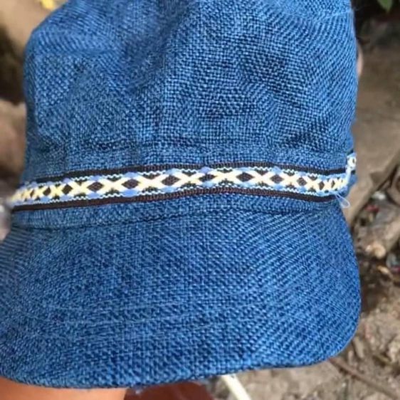 หมวกแก๊ปผ้า Indigo มีสายคาดรอบหัวลายข้าวหลามตัด ถอดแบบคล้าย ๆ ทรง KAVU รูปที่ 7