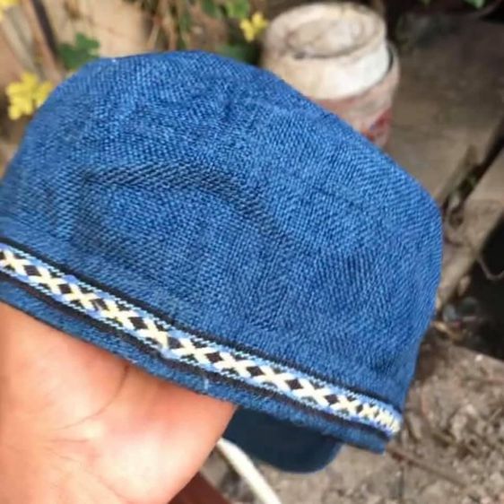 หมวกแก๊ปผ้า Indigo มีสายคาดรอบหัวลายข้าวหลามตัด ถอดแบบคล้าย ๆ ทรง KAVU รูปที่ 4