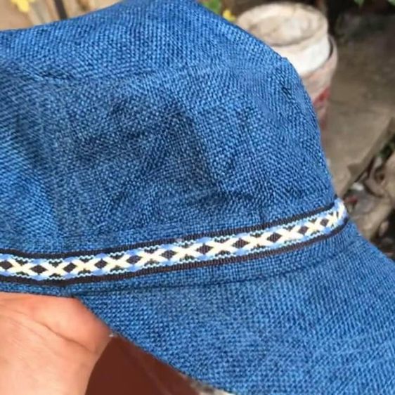 หมวกแก๊ปผ้า Indigo มีสายคาดรอบหัวลายข้าวหลามตัด ถอดแบบคล้าย ๆ ทรง KAVU รูปที่ 6