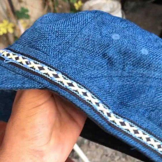 หมวกแก๊ปผ้า Indigo มีสายคาดรอบหัวลายข้าวหลามตัด ถอดแบบคล้าย ๆ ทรง KAVU รูปที่ 3