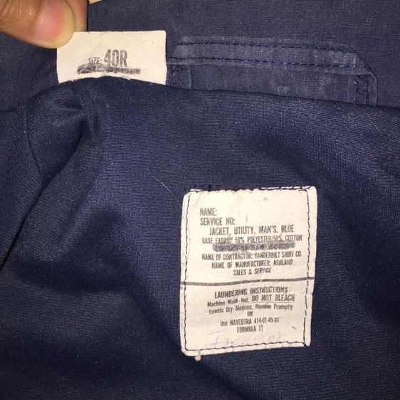 เสื้อกันหนาวทหารอเมริกัน 80s U.S. Navy Utility Deck Jacket สีกรมท่า รูปที่ 2