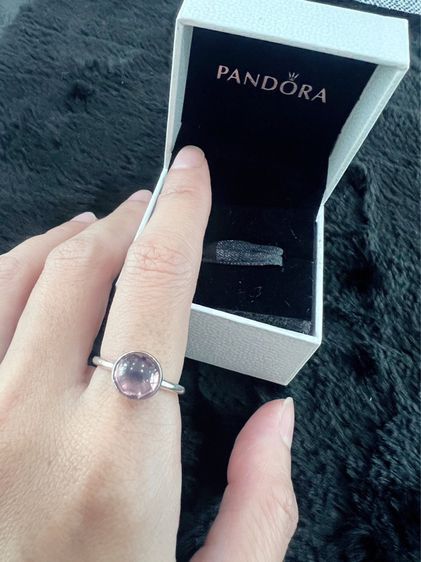 แหวนPandora ทรงกลม ชมพูใส  รูปที่ 2