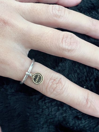 แหวน Pandora ห้อยติ้งทอง มี2 ด้านเขียน Love You  รูปที่ 2