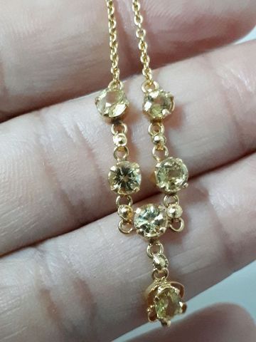 (3017) สร้อยคอบุษราคัมเเท้ ทองเเท้ 90 รูปที่ 7