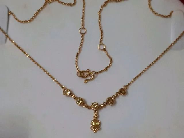 (3017) สร้อยคอบุษราคัมเเท้ ทองเเท้ 90 รูปที่ 9