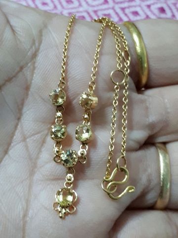 (3017) สร้อยคอบุษราคัมเเท้ ทองเเท้ 90 รูปที่ 2