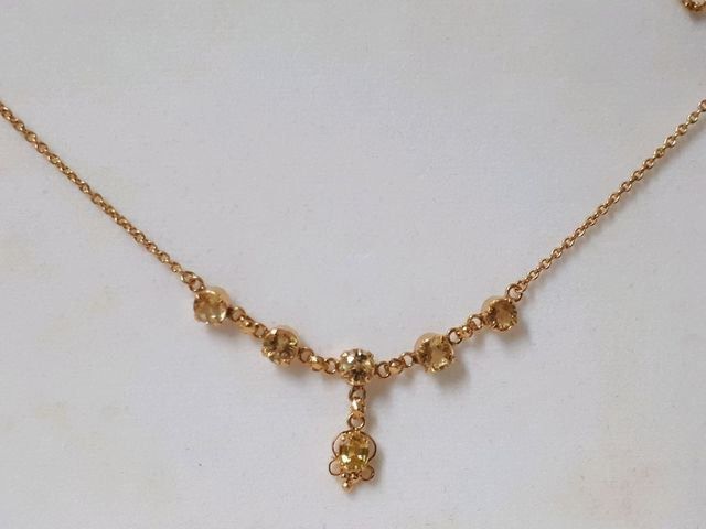 (3017) สร้อยคอบุษราคัมเเท้ ทองเเท้ 90 รูปที่ 5