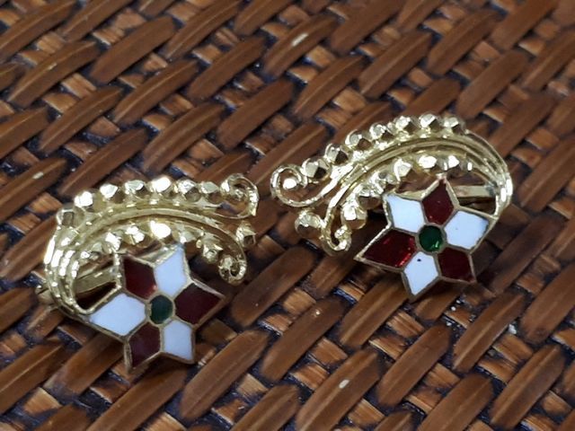 (95) ตุ้มหูลงยาทอง 90 งานเก่า  รูปที่ 3