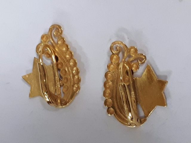 (95) ตุ้มหูลงยาทอง 90 งานเก่า  รูปที่ 6