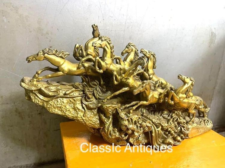 ม้า มงคลแปดตัว ทองเหลืองสะสม รูปที่ 2