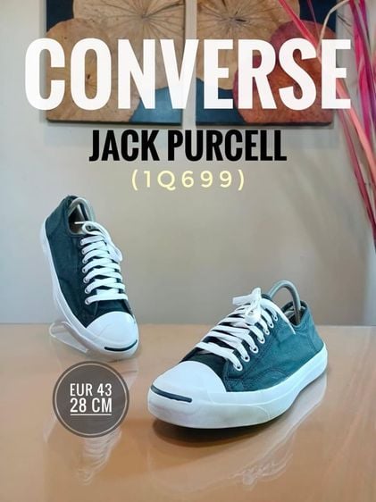 ผ้าใบ CONVERSE JACK PURCELL OX Plimsolls Canvas Classic Low Top in Black (1Q699)
