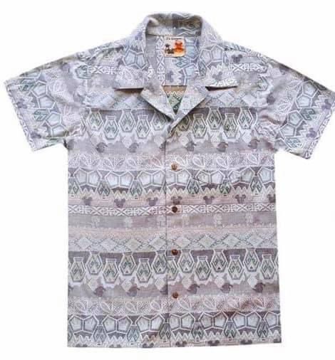 เสื้อเชิ้ตฮาวายแขนสั้นผ้ากลับ พิมพ์ลายมิกกี้เมาส์ ลายชนเผ่า กระดุมกะลา กระเป๋าต่อลาย รูปที่ 7
