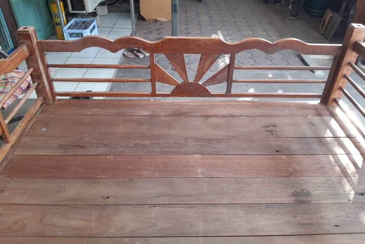เตียงโบราณไม้สักทอง ขนาด 5 ฟุต รูปที่ 8