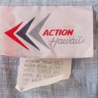 เสื้อเชิ้ตฮาวายแขนสั้น สวมหัว เอวจั๊ม ป้ายคอ ACTION Hawaii MADE IN HAWAII U.S.A. รูปที่ 3