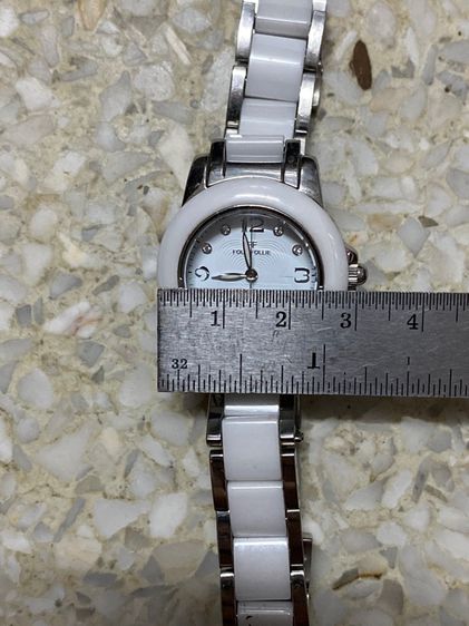 นาฬิกายี่ห้อ FOLLI  FOLLIE  ของแท้มือสอง ข้อเซรามิคขาวสแตนเลส 15 เซนติเมตร  950฿ รูปที่ 5