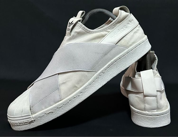 รองเท้าผ้าใบ ผ้าใบ UK 7.5 | EU 41 1/3 | US 8 ขาว Adidas Slip on Size41 ส่งฟรี