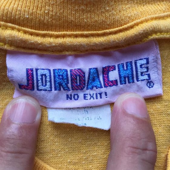 เสื้อยืดคอกลมแขนสั้น ผ้าบาง สีเหลือง ไม่มีสกรีน ป้ายคอ JORDACHE รูปที่ 5