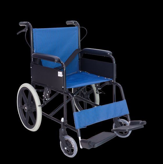  🚩ล้อเล็กพกพาสะดวก 🚩 รถเข็น ผู้ป่วย วีลแชร์ อลูมิเนียม Aluminum Wheelchair รุ่น AB0203 - Blue รูปที่ 7
