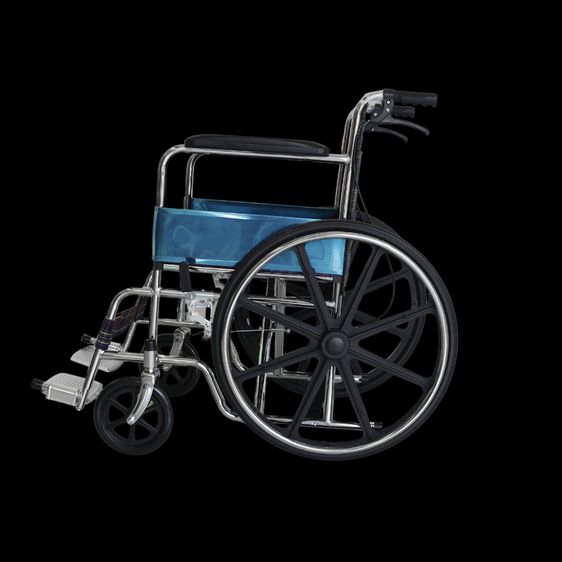 Abloom รถเข็นผู้ป่วย (ล้อแม็ก) เหล็กชุบ รุ่นมาตรฐาน พับได้ Standard Foldable Wheelchair with Mag Wheels รูปที่ 7