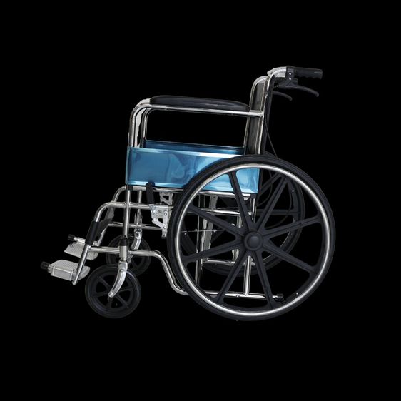 Abloom รถเข็นผู้ป่วย (ล้อแม็ก) เหล็กชุบ รุ่นมาตรฐาน พับได้ Standard Foldable Wheelchair with Mag Wheels รูปที่ 2