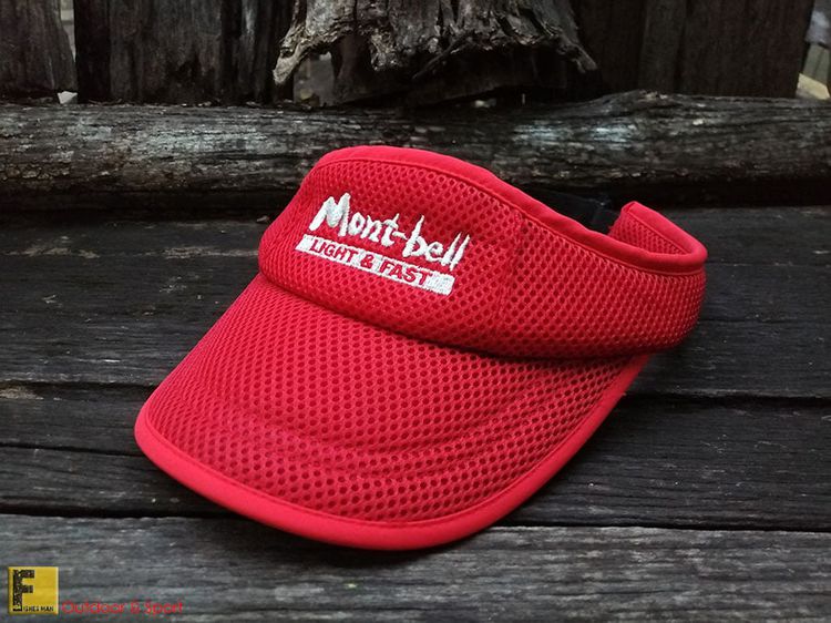 หมวกเปิดหัว mont-bell สีแดง มือสองสภาพดีค่อนข้างใหม่ หมวกมือสอง หมวกกีฬา หมวกวิ่ง หมวก mont-bell รูปที่ 2