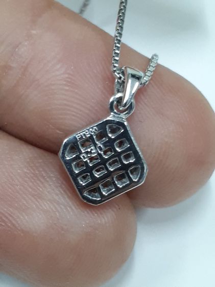 (138) สร้อยคอ PT 850 จี้เพชร princess แท้ 12 เม็ด รูปที่ 5