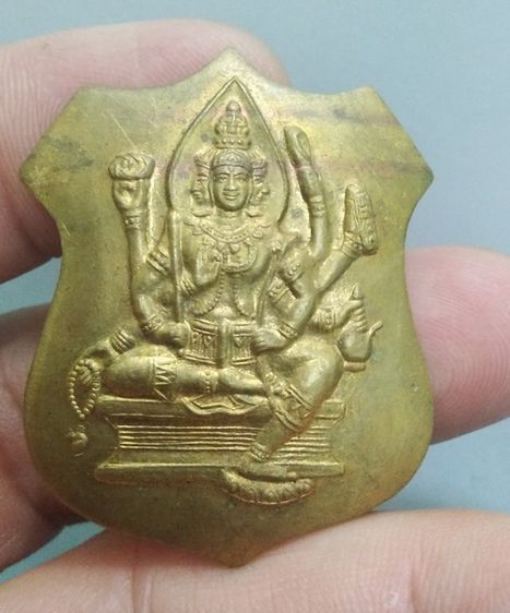 4079-เหรียญอาร์มพระพรหมนั่งบัลลังค์ เนื้อทองเหลืองเก่า รูปที่ 8