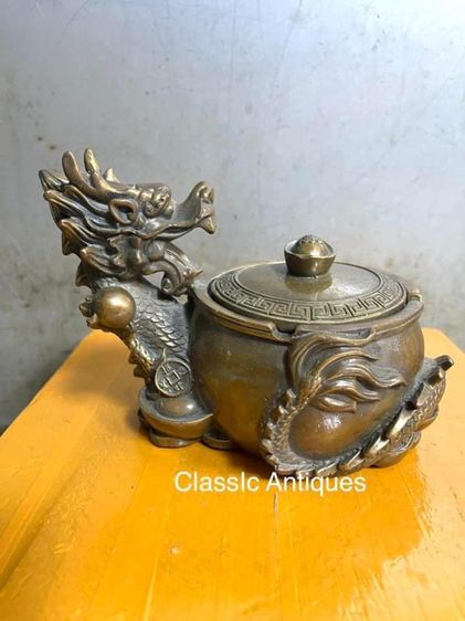 โถ มังกร ทองเหลืองสะสมA13 รูปที่ 2