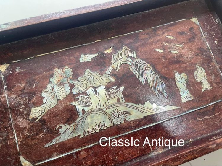 กี่ไม้ ฝังมุก ขาสิงห์ เก่าโบราณสะสม รูปที่ 2